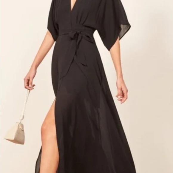 Reformation Winslow Dress, Navy, MEDIUM - Picture 3 of 10